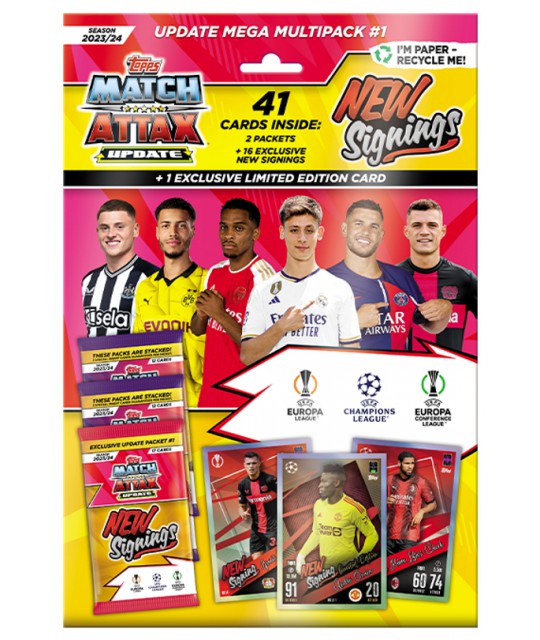 Topps Match Attax Champions League 2023/2024 Update Multipakk New Signings
